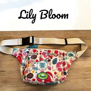 Lilly Bloom Cat Floral Fanny Pack Crossbody Bag Multicolor Small
